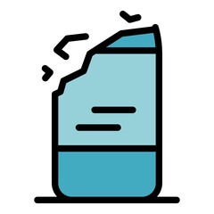 Poster - Home garbage icon. Outline home garbage vector icon color flat isolated