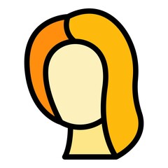 Poster - Hair wig icon. Outline hair wig vector icon color flat isolated