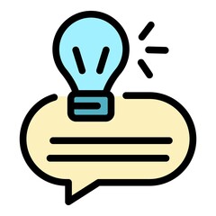 Poster - Bulb tips icon. Outline bulb tips vector icon color flat isolated