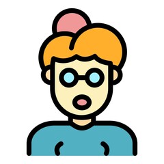 Poster - grandmother icon. outline grandmother vector icon color flat isolated
