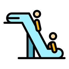 Poster - Passenger boarding icon. Outline passenger boarding vector icon color flat isolated