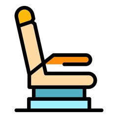 Poster - Aircraft seat icon. Outline aircraft seat vector icon color flat isolated