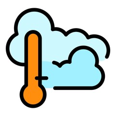 Poster - Cloudy weather icon. Outline cloudy weather vector icon color flat isolated