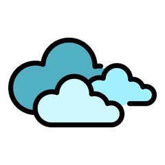 Poster - Cloudy forecast icon. Outline cloudy forecast vector icon thin line color flat on white