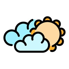 Poster - Overcast day icon. Outline overcast day vector icon color flat isolated