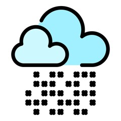 Poster - Winter cloud icon. Outline winter cloud vector icon color flat isolated