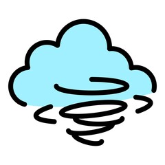 Poster - Hurricane cloud icon. Outline hurricane cloud vector icon color flat isolated