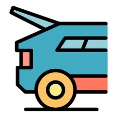 Poster - boot car icon. outline boot car vector icon color flat isolated
