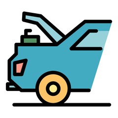 Poster - Service boot car icon. Outline service boot car vector icon color flat isolated