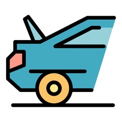 Poster - Repair boot car icon. Outline repair boot car vector icon color flat isolated