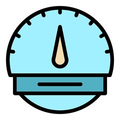 Poster - Rpm car dashboard icon. Outline rpm car dashboard vector icon color flat isolated