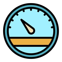 Poster - Race car dashboard icon. Outline race car dashboard vector icon color flat isolated