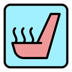 Poster - Warm seat car dashboard icon. Outline warm seat car dashboard vector icon color flat isolated