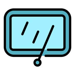 Poster - back windshield car dashboard icon. outline back windshield car dashboard vector icon color flat iso