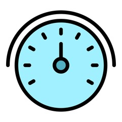 Poster - Round car dashboard icon. Outline round car dashboard vector icon color flat isolated