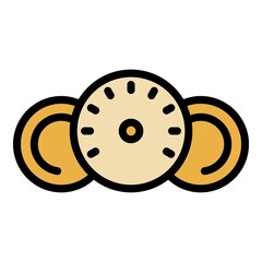 Fototapete - Drive car dashboard icon. Outline drive car dashboard vector icon color flat isolated