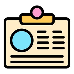 Poster - Vip id card icon. Outline vip id card vector icon color flat isolated