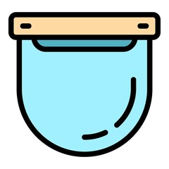 Poster - Safety face shield icon. Outline safety face shield vector icon color flat isolated