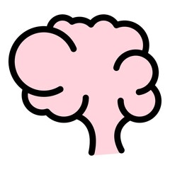 Poster - Neuro brain icon. Outline neuro brain vector icon color flat isolated