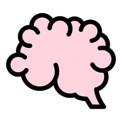 Poster - Human mind icon. Outline human mind vector icon color flat isolated