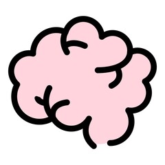 Poster - People brain icon. Outline people brain vector icon color flat isolated