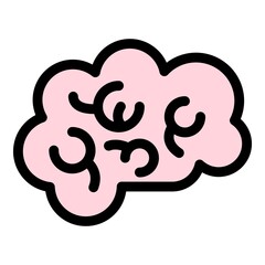 Poster - Intellect brain icon. Outline intellect brain vector icon color flat isolated