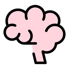 Poster - Thinking human brain icon. Outline thinking human brain vector icon color flat isolated