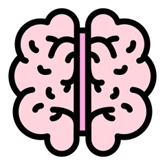 Poster - Creative human brain icon. Outline creative human brain vector icon color flat isolated