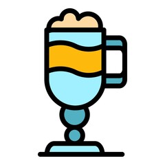 Poster - Latte shake icon. Outline latte shake vector icon color flat isolated