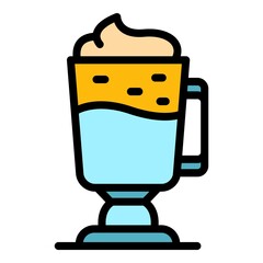 Poster - Irish latte icon. Outline irish latte vector icon color flat isolated