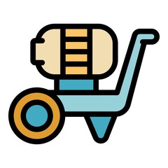 Poster - Road machinery icon. Outline road machinery vector icon color flat isolated