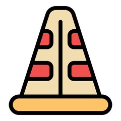 Poster - Traffic cone icon. Outline traffic cone vector icon color flat isolated