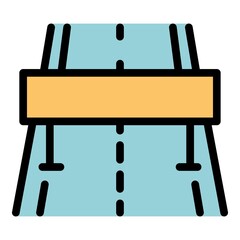 Poster - Highway barrier icon. Outline highway barrier vector icon color flat isolated