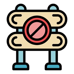 Poster - Stop barrier icon. Outline stop barrier vector icon color flat isolated