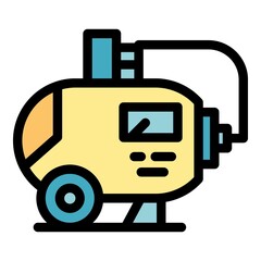 Poster - Air compressor icon. Outline air compressor vector icon color flat isolated