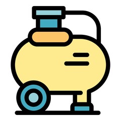 Poster - Air compresson pump icon. Outline air compresson pump vector icon color flat isolated