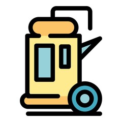 Sticker - Power compressor icon. Outline power compressor vector icon color flat isolated