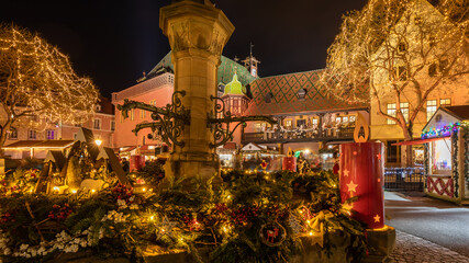 Christmas market in Colmar in france on December 22th 2021