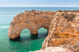 Fototapeta Do akwarium - Praia da Marinha heart shaped cliff