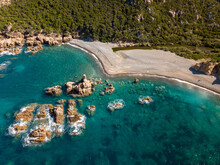 Drone View Of Tinnari Beach In The Northwest Of Sardinia