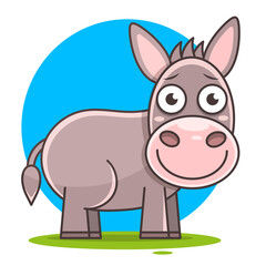 Wall Mural - donkey cute illustration, donkey cartoon, donkey vector