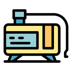 Poster - Electric compressor icon. Outline electric compressor vector icon color flat isolated