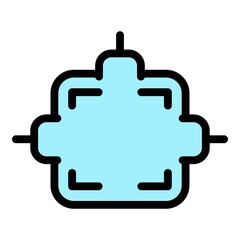 Poster - Cable junction box icon. Outline cable junction box vector icon color flat isolated