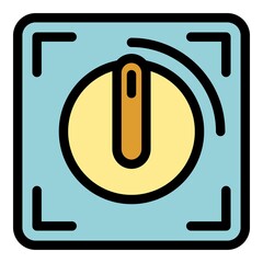 Poster - Power electric light icon. Outline power electric light vector icon color flat isolated
