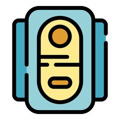 Poster - Open switch energy icon. Outline open switch energy vector icon color flat isolated