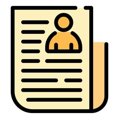 Poster - Newspaper icon. Outline newspaper vector icon color flat isolated