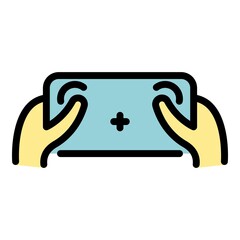 Poster - gaming smartphone icon. outline gaming smartphone vector icon color flat isolated