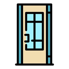 Poster - house door icon. outline house door vector icon color flat isolated