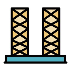 Poster - Builder pillar icon. Outline builder pillar vector icon color flat isolated