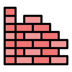 Poster - Starting brick wall icon. Outline starting brick wall vector icon color flat isolated